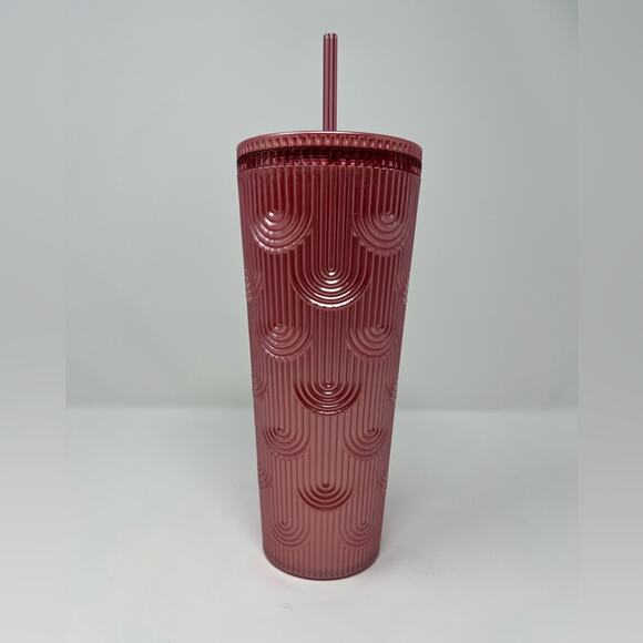 Starbucks Dusty Rose Pink Pearl Shell Mermaid Scales Siren Tumbler Fall 2023 - Picture 3 of 5